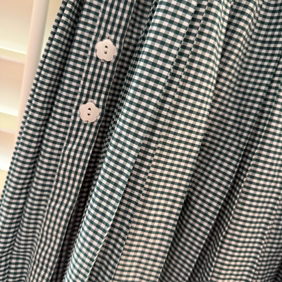 Loeffler Randall Emlyn Midi Skirt - Green Gingham / US 6 - Picture 4 of 9